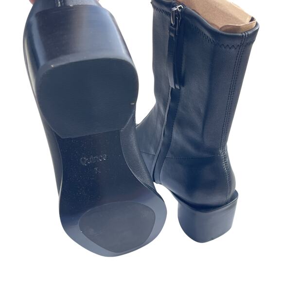 New! Quince Stretch Sock Boot Italian Leather Black Wm 's Size 8  MSRP $164 #5 - Picture 16 of 16